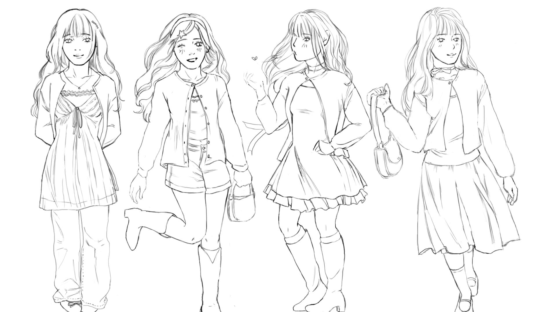 this drawing is based on a fashion influencer i like. She agreed to me to draw her for practice my skills with clothes.